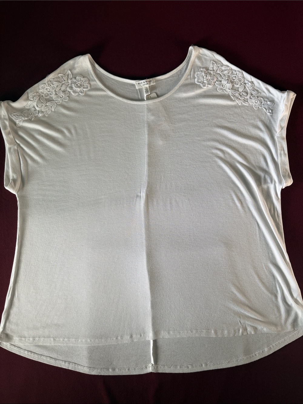 Women’s White Embroidered Shoulder Top
